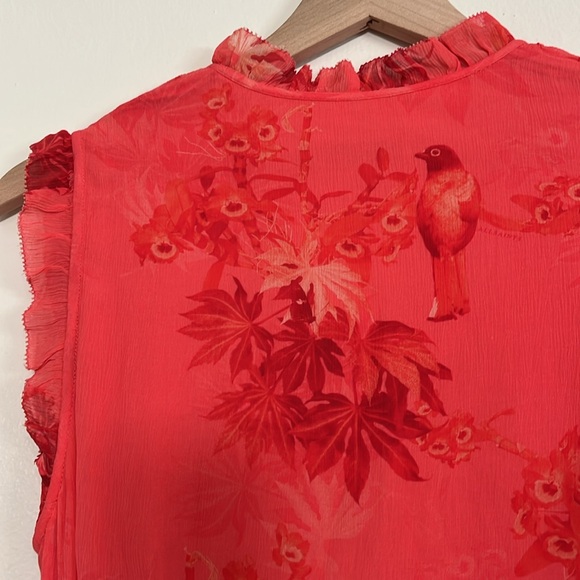 AllSaints Ari Nila Floral-Print Crepe Wrap Dress - Picture 12 of 16